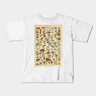 Adolphe Millot Fruits Champignons Chart Illustration - Mushrooms Kids T-Shirt